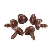 Biztonsági orr játékhoz/bábuhoz, méret: 15 mm, barna színű - 1 db