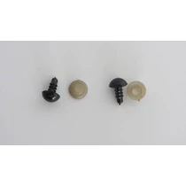 Biztonsági szem játékhoz/bábuhoz, méret: 09 mm, fekete színű - 1 pár