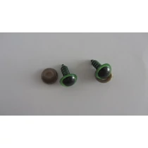 Biztonsági szem játékhoz/bábuhoz, méret: 12 mm, zöld színű - 1 pár