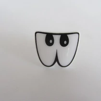 Biztonsági szem játékhoz/bábuhoz, "nyuszi" szem,ovális, fehér-fekete színű - db