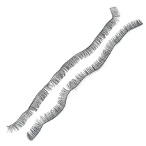 Szempilla csík játékhoz/bábuhoz, műanyag, fekete színű -8 mm széles