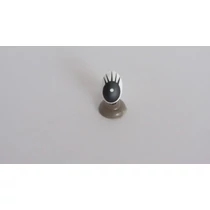 Biztonsági szem játékhoz/bábuhoz, kislány szem,ovális, fehér-fekete színű - 1 pár