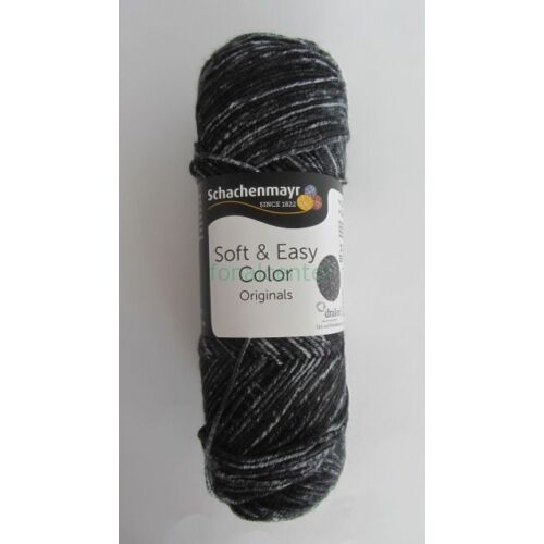 Schachenmayr Soft & Easy COLOR fonal, fekete color, Színkód: 00087