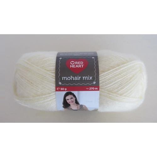 Red Heart Mohair Mix fonal, krém színű, Színkód: 00256k