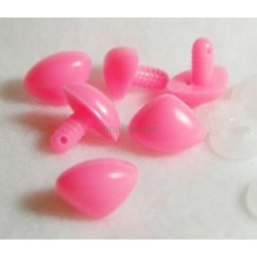 Biztonsági orr játékhoz/bábuhoz, méret: 10 mm, rózsaszín színű-1 db