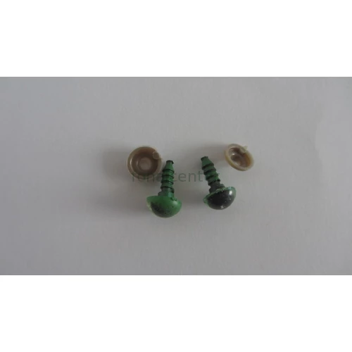 Biztonsági szem játékhoz/bábuhoz, méret: 10 mm, zöld színű - 1 pár