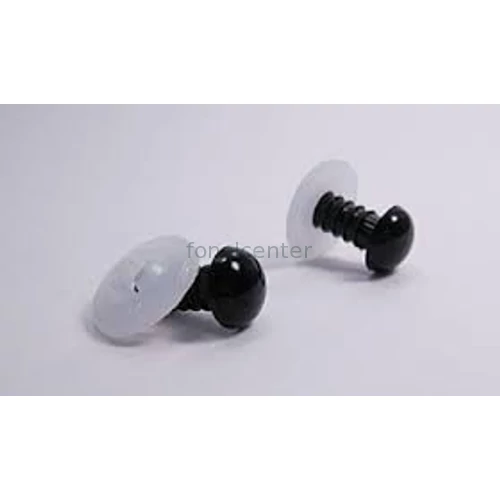 Biztonsági szem játékhoz/bábuhoz, méret: 12 mm, fekete színű - 1 pár