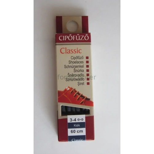  Cipőfűző, CLASSIC, 60 cm-es, kék színű