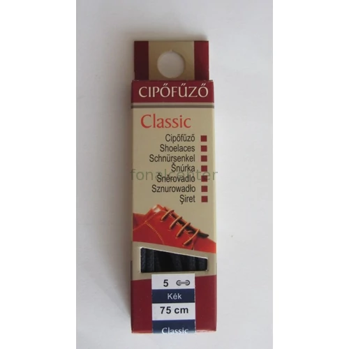  Cipőfűző, CLASSIC, 75 cm-es, kék színű