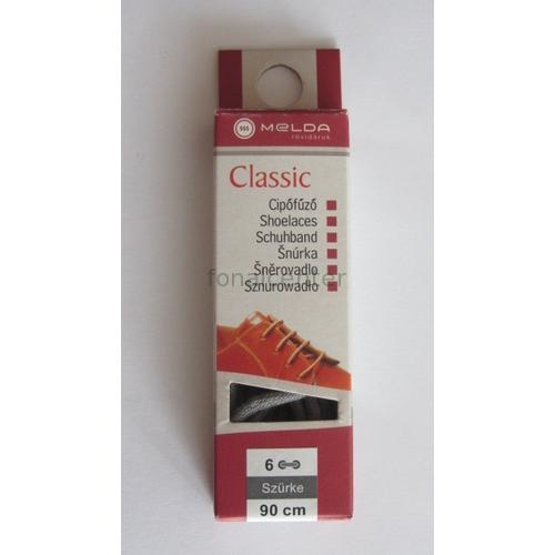  Cipőfűző, CLASSIC, 90 cm-es, szürke színű