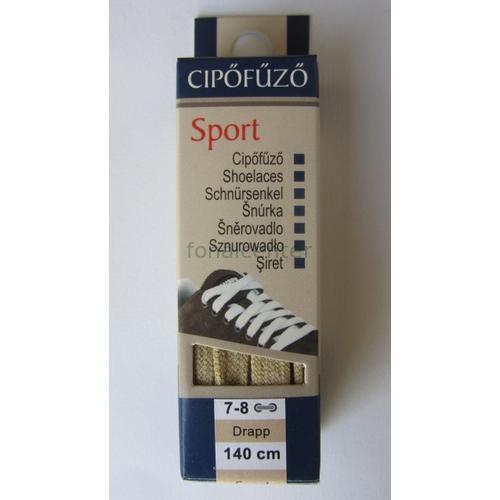  Cipőfűző, SPORT, 140cm-es, drapp színű