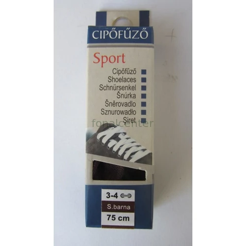  Cipőfűző, SPORT, 75 cm-es, barna színű