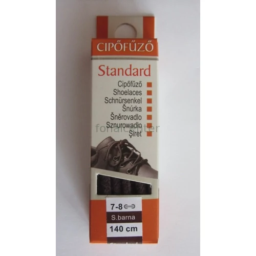  Cipőfűző, STANDARD, 140 cm-es, sötét barna színű