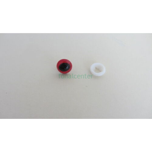 Biztonsági szem játékhoz/bábuhoz, méret: 15 mm, piros színű, fekete írisszel- 1 pár