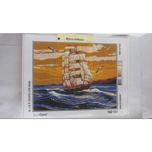 Le Clipper/Klipper hajó-előnyomott gobelin kanava-Royal Paris00131