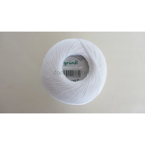 Gründl német horgoló fonal, finomság: 10, 50 gr-os, színkód: 02,fehér