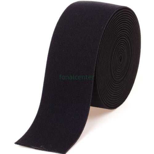 Minőségi plüss gumi pertli, ( gumipertli )  -  38 mm, fekete, akár 1 méter is rendelhető!