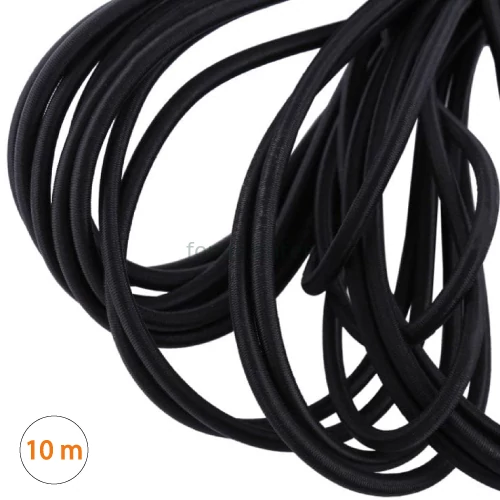 Minőségi, hagyományos kalap gumi, ( kalapgumi )  -  2,2 mm fekete, gazdaságos CSALÁDI CSOMAG  - 10 méter/csomag