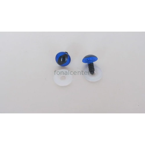 Biztonsági szem játékhoz/bábuhoz, méret: 13,5 mm, kék színű - 1 pár